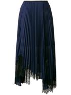 Helmut Lang Asymmetric Pleated Skirt - Blue