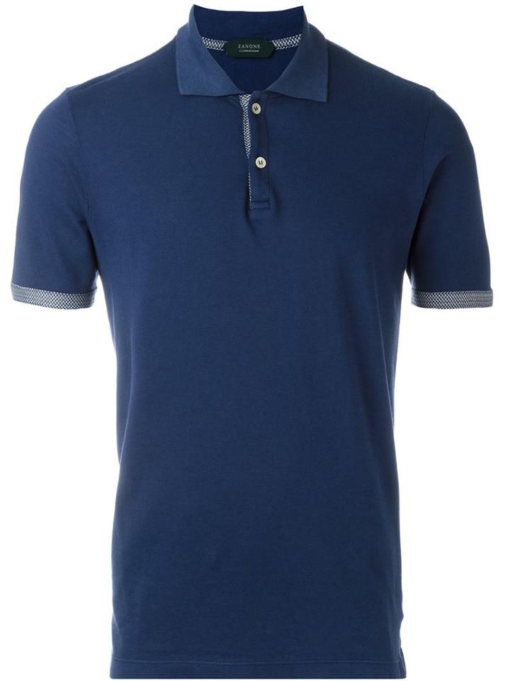 Zanone Contrast Placket Polo Shirt