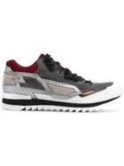 Les Hommes Panelled Running Sneakers - Multicolour