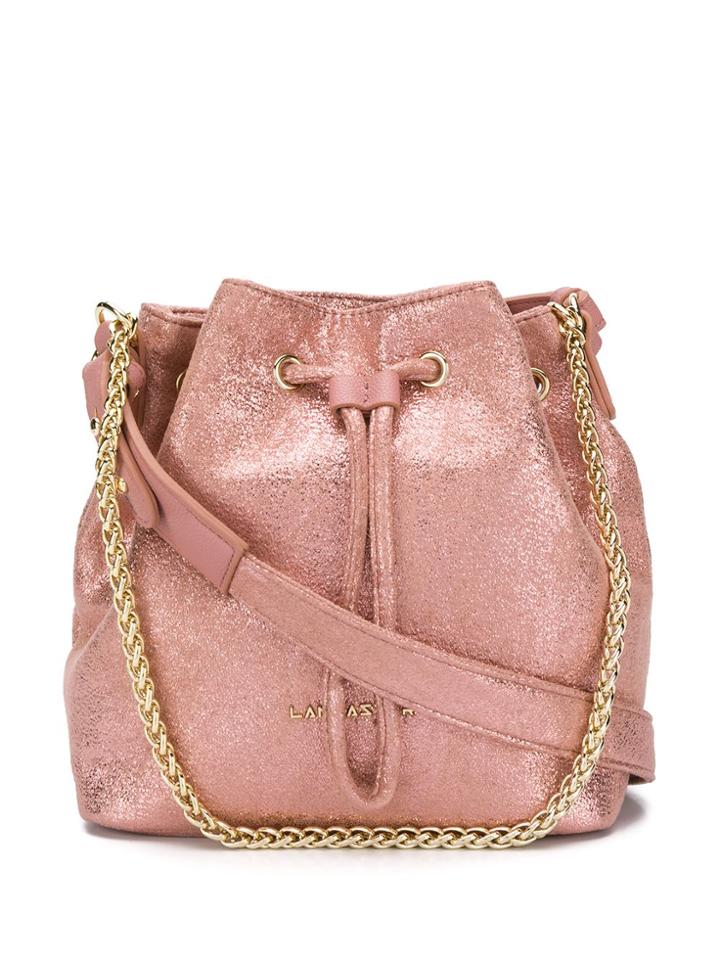 Lancaster Metallic Bucket Bag - Pink