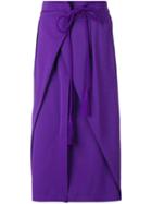 Alberta Ferretti Wrap Style Straight Skirt - Pink & Purple