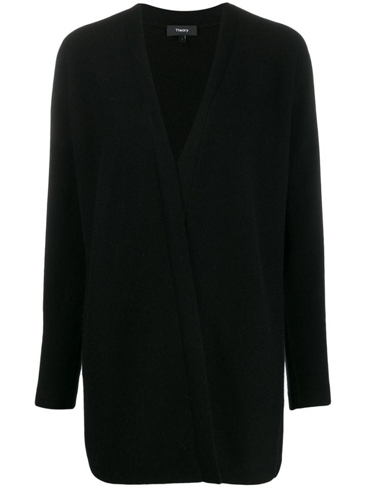 Theory Open Front Cashmere Cardigan - Black