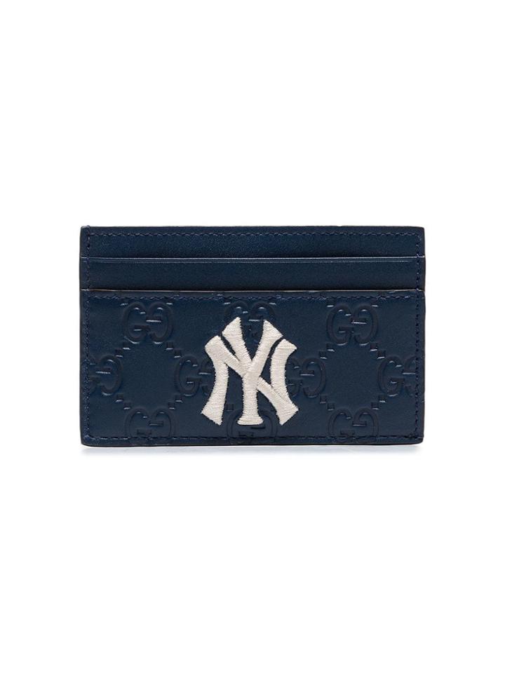 Gucci Blue Ny Yankees Patch Cardholder