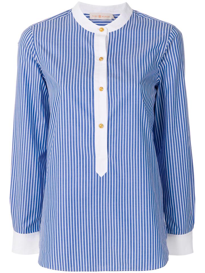 Tory Burch Mandarin Collar Shirt - Blue