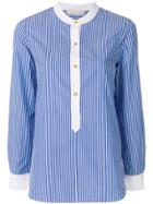 Tory Burch Mandarin Collar Shirt - Blue
