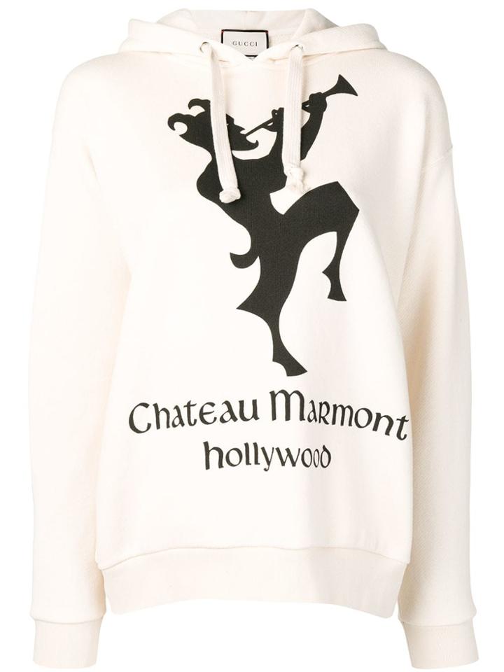 Gucci Chateau Marmont Print Hoodie - White