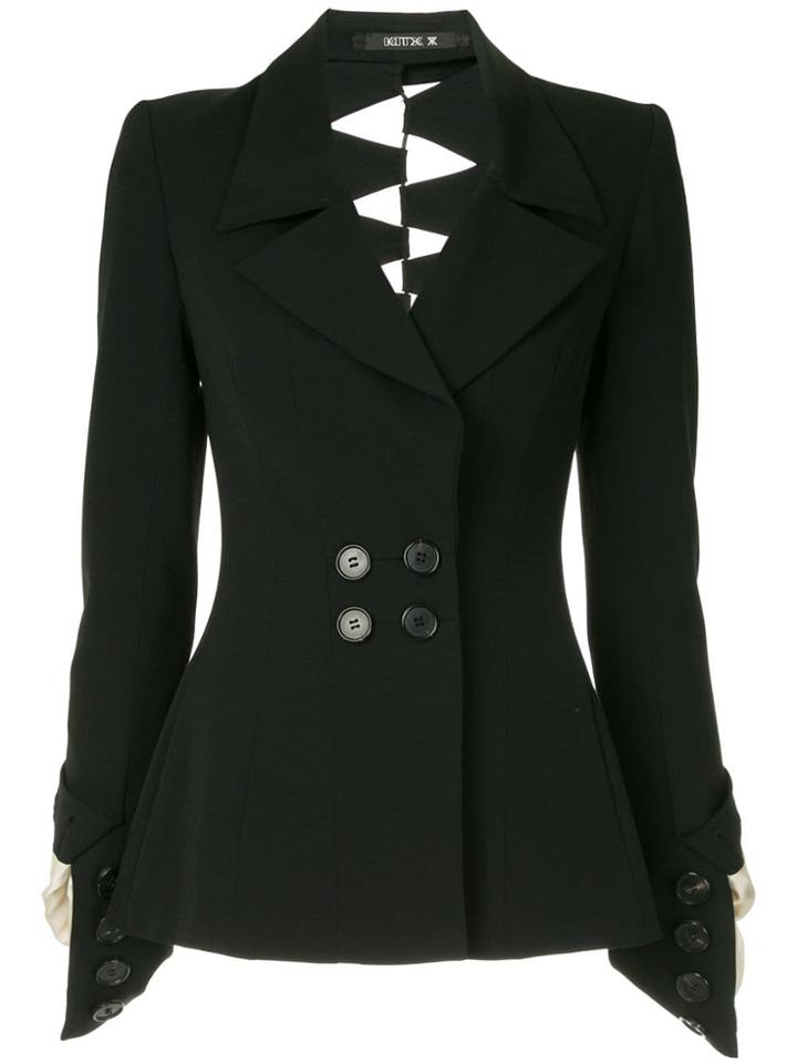 Kitx Draped Cuff Double Breasted Jacket - Black