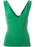 P.a.r.o.s.h. Plunging V-neck Top, Women's, Size: Medium, Green, Viscose/spandex/elastane/polyamide