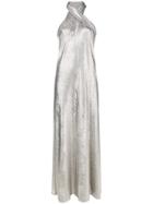 Galvan Pandora Halterneck Metallic Gown