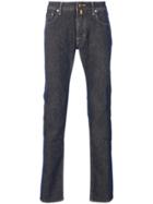 Jacob Cohen Contrast Stitch Straight Leg Jeans - Blue