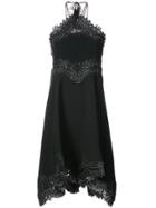 Jonathan Simkhai Flared Lace-trimmed Halterneck Dress - Black