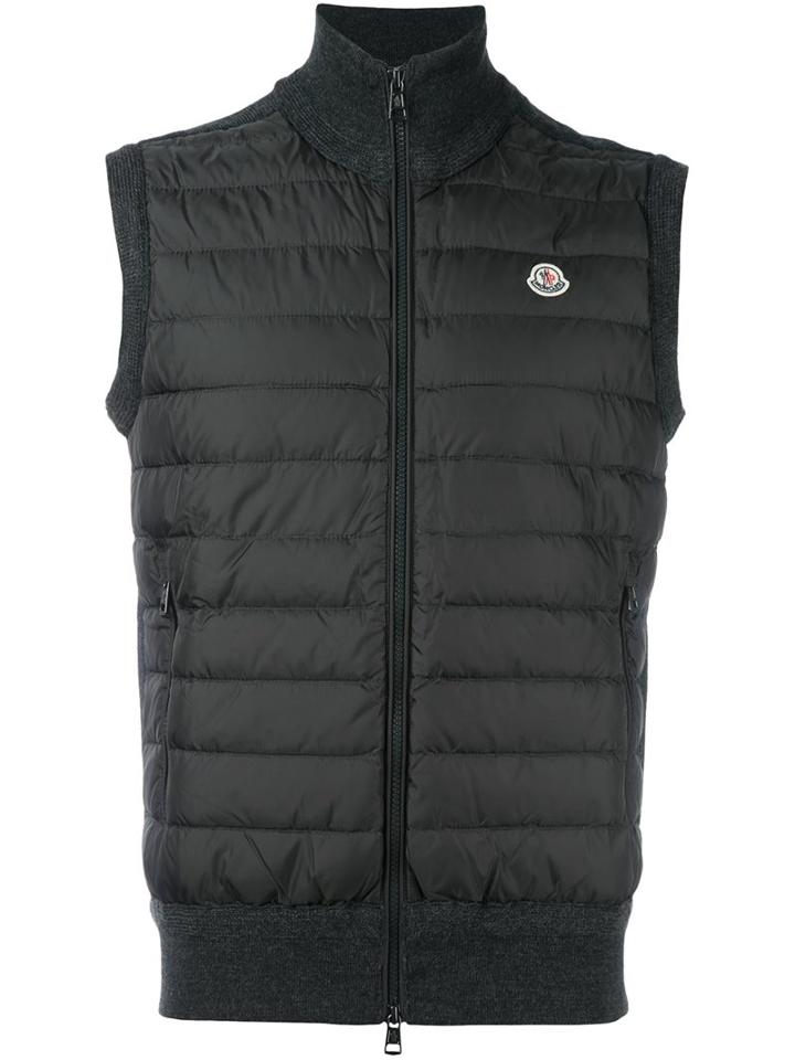 Moncler 'tib' Padded Gilet, Men's, Size: Large, Grey, Feather Down/acrylic/polyamide/wool