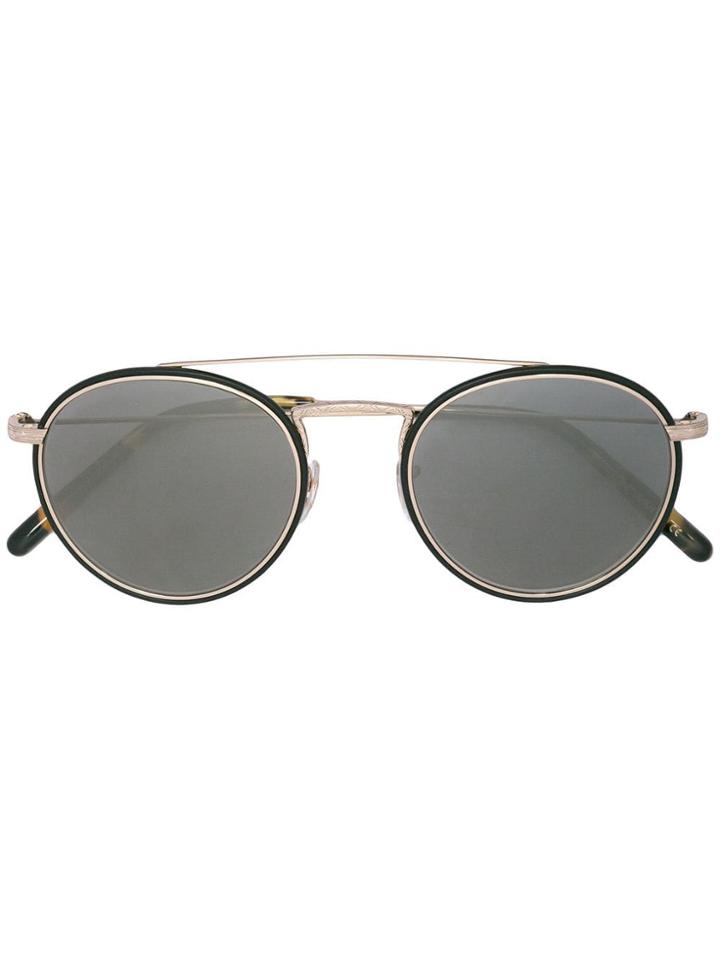 Oliver Peoples Round Aviator Sunglasses - Black