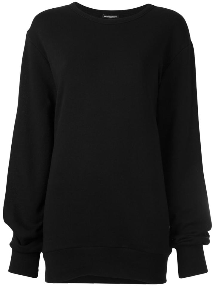 Ann Demeulemeester Blanche Round Neck Sweatshirt, Women's, Size: 36, Black, Cotton