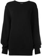 Ann Demeulemeester Blanche Round Neck Sweatshirt, Women's, Size: 36, Black, Cotton