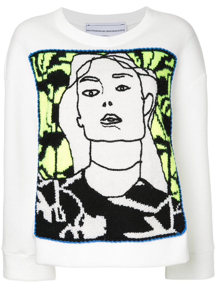 Michaela Buerger Face Detail Sweatshirt - White