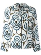 Odeeh Floral Print Shirt, Women's, Size: 36, White, Silk