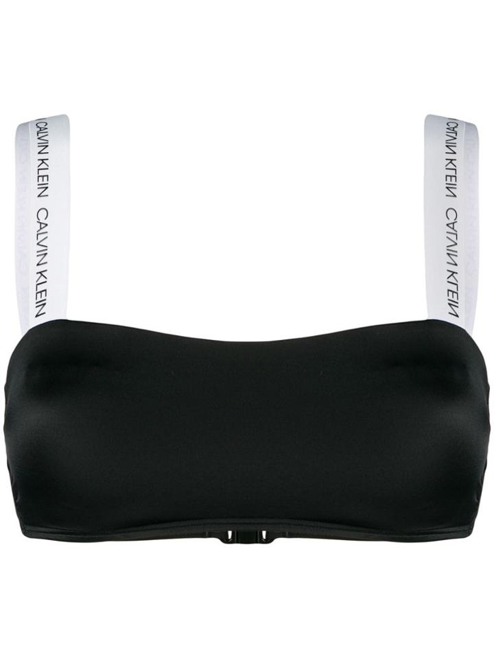 Calvin Klein Jeans Logo Bikini Top - Black