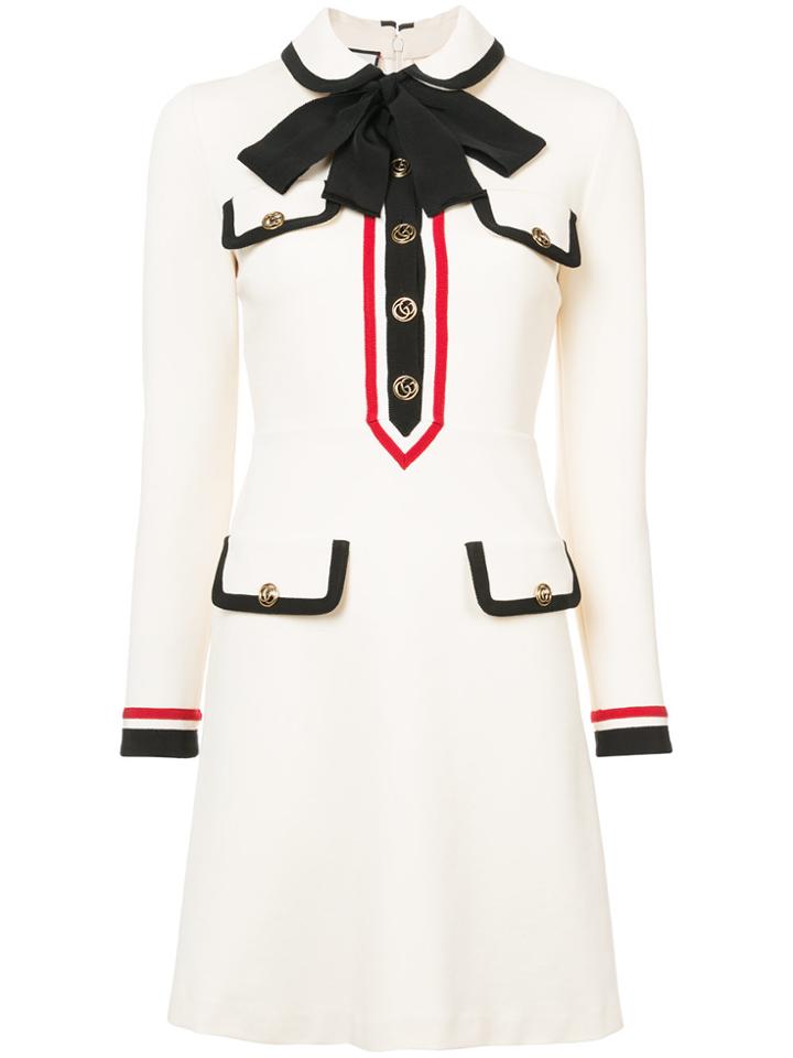 Gucci Jersey Dress With Bow - White