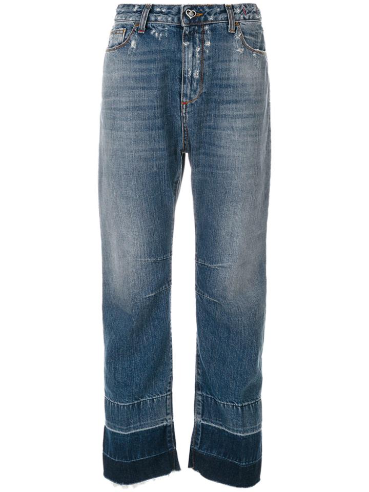 Twin-set Contrast Colour Boyfriend Jeans - Blue