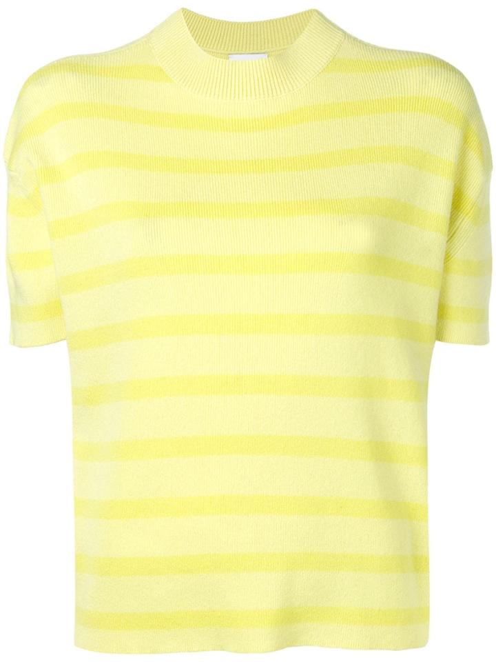 Barrie Striped Short-sleeve Sweater - Yellow