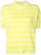 Barrie Striped Short-sleeve Sweater - Yellow