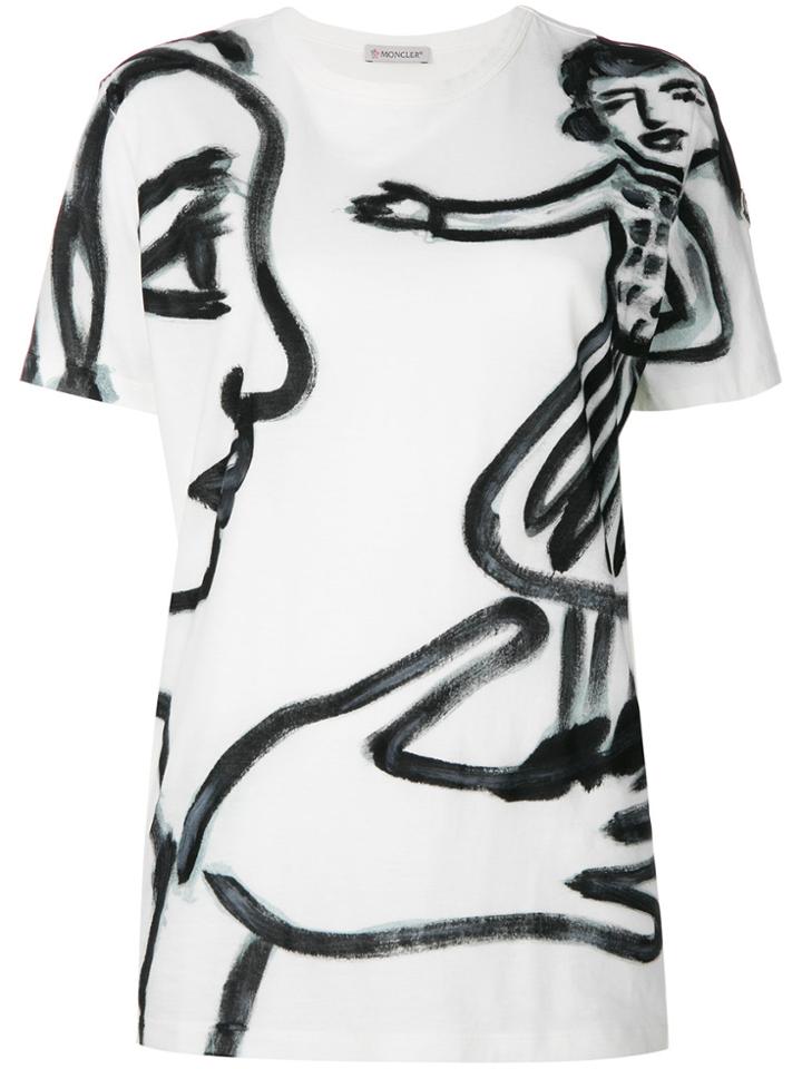 Moncler Painterly Print T-shirt - White