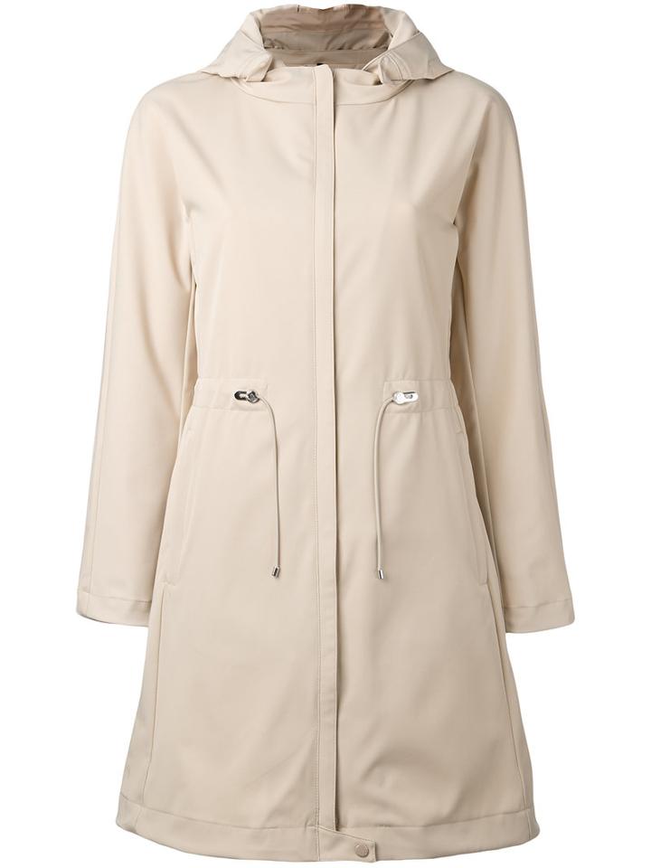 Moncler - 'livarot' Parka - Women - Polyamide/polyester/spandex/elastane - 2, Nude/neutrals, Polyamide/polyester/spandex/elastane