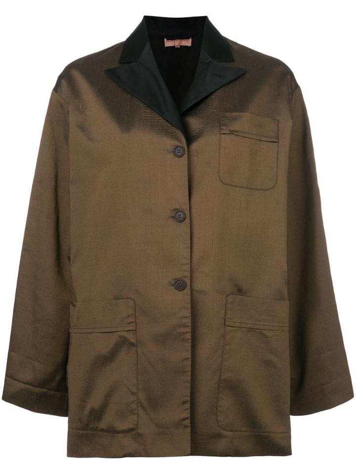 Romeo Gigli Pre-owned Peaked Lapels Boxy Jacket - Brown