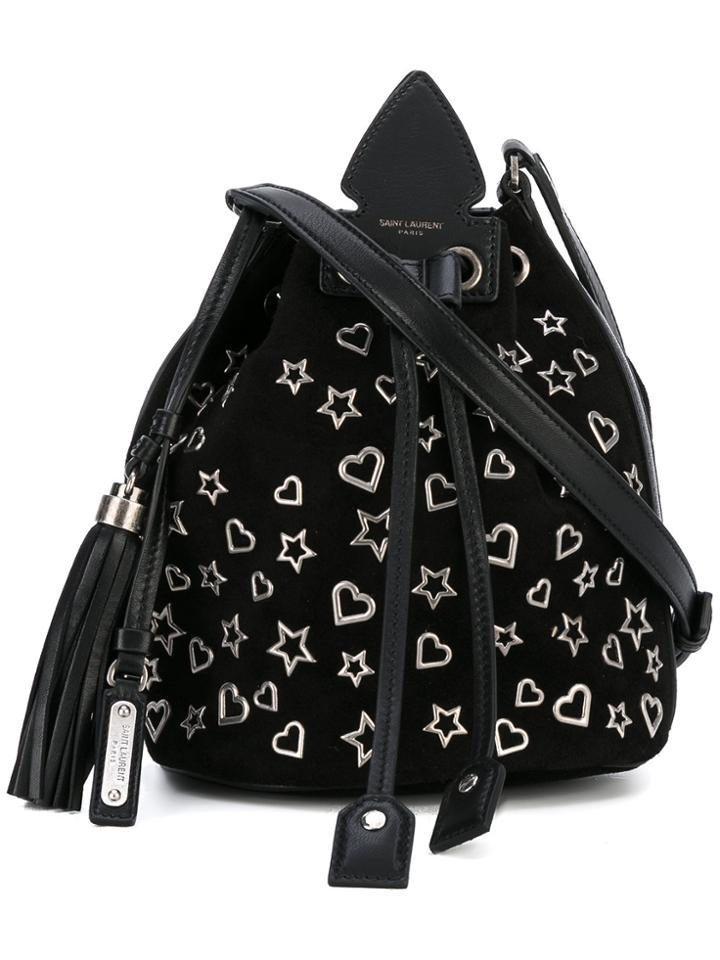 Saint Laurent Metal Charm Shoulder Bag - Black