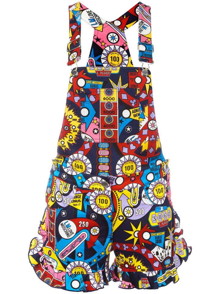 Love Moschino Printed Dungarees, Women's, Size: 40, Cotton/spandex/elastane