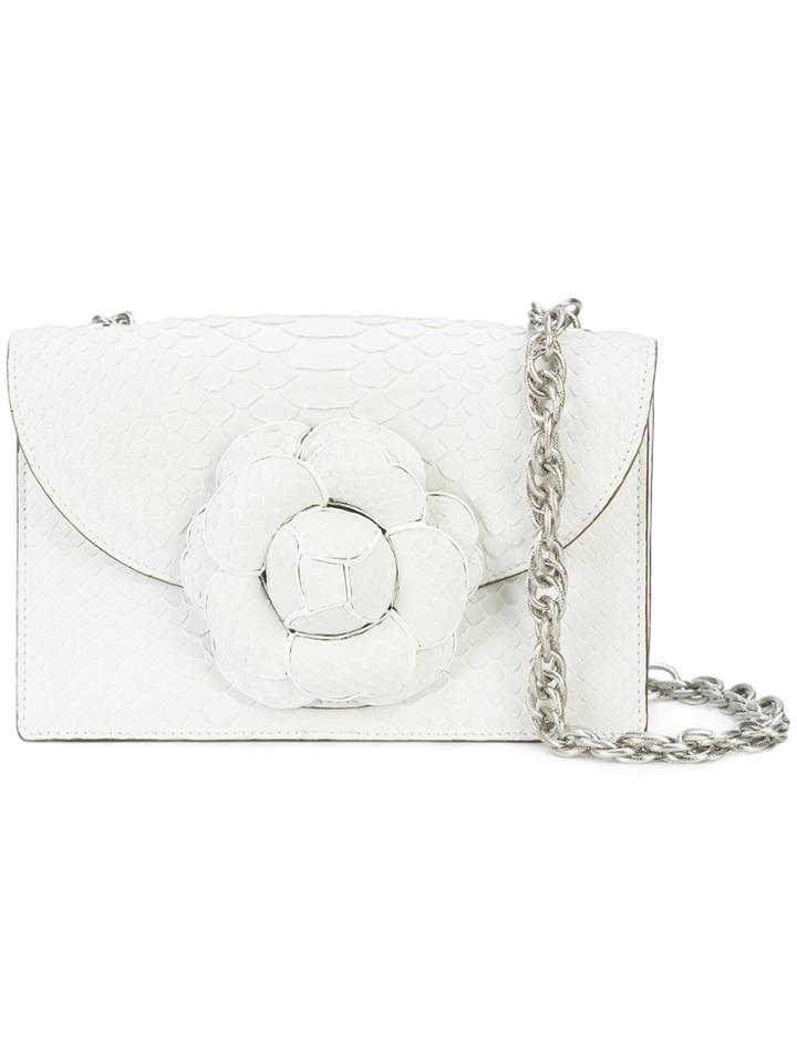 Oscar De La Renta Floral Shoulder Bag - White