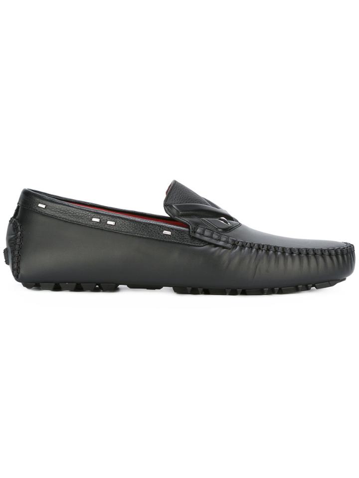 Fendi Staple Detail Loafers - Black