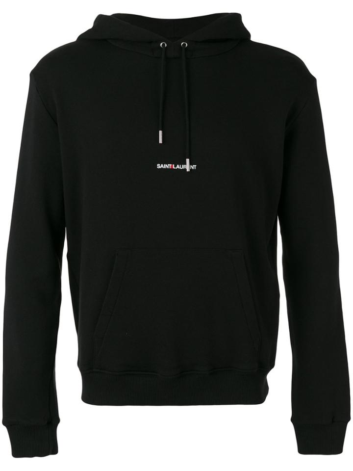 Saint Laurent Branded Hoodie - Black
