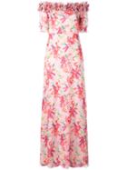 Giamba Ruffle Trim Dress, Women's, Size: 40, Pink/purple, Silk/polyester/cotton/viscose
