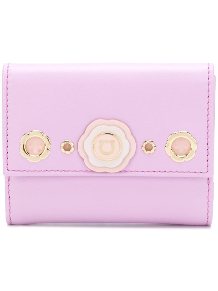 Salvatore Ferragamo Gancio Flower Wallet - Pink