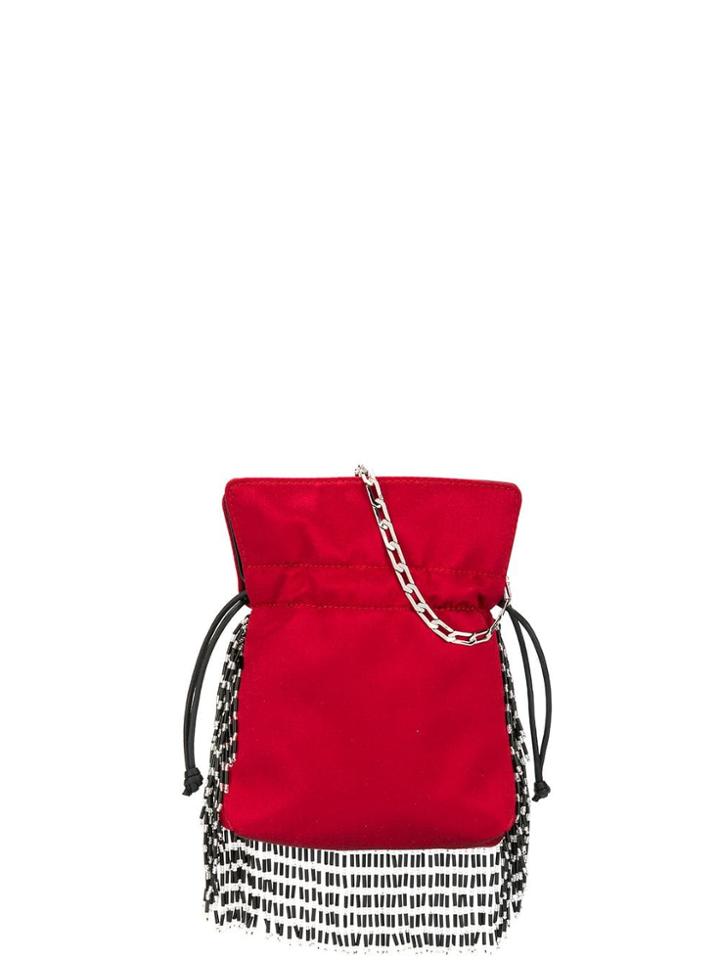 Les Petits Joueurs Nano Trilly Fringe Crossbody Bag - Red