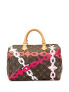 Louis Vuitton Pre-owned Bay Chain Flower Speedy 30 Tote - Brown