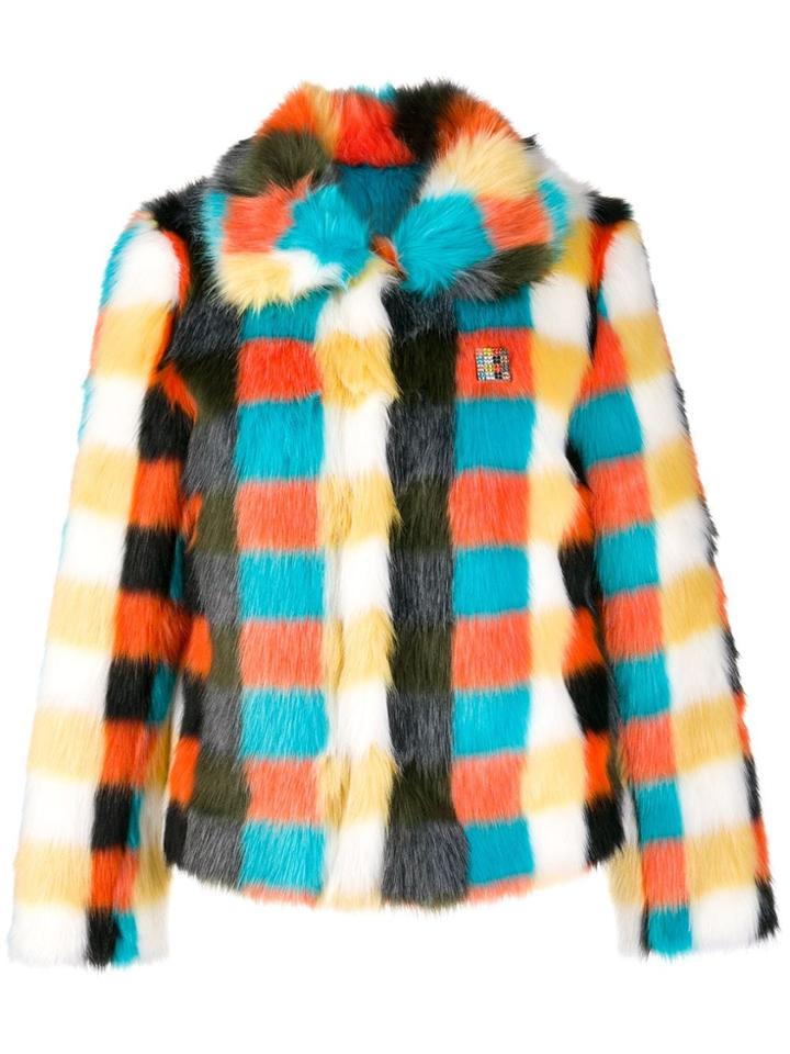 Shrimps Little Star Faux-fur Jacket - Orange