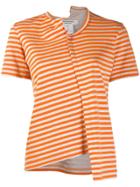 Junya Watanabe Striped Asymmetric T-shirt - Orange
