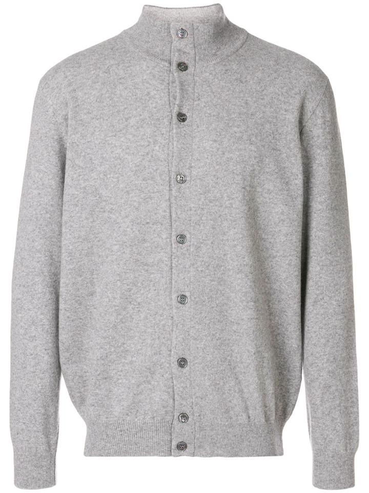 Cenere Gb High Neck Buttoned Cardigan - Grey