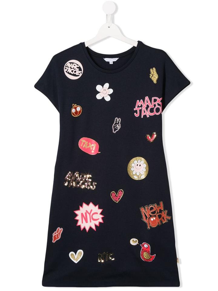 Little Marc Jacobs Teen Multi Print Dress - Blue