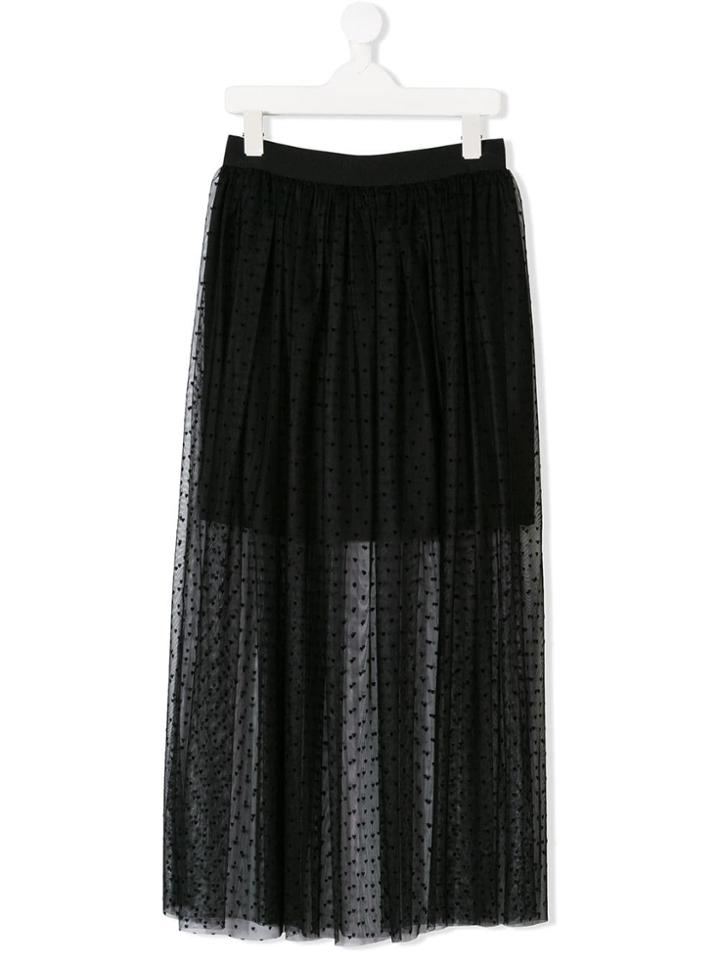 Dondup Kids Teen Polka Dot Tulle Layered Skirt - Black