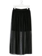 Dondup Kids Teen Polka Dot Tulle Layered Skirt - Black