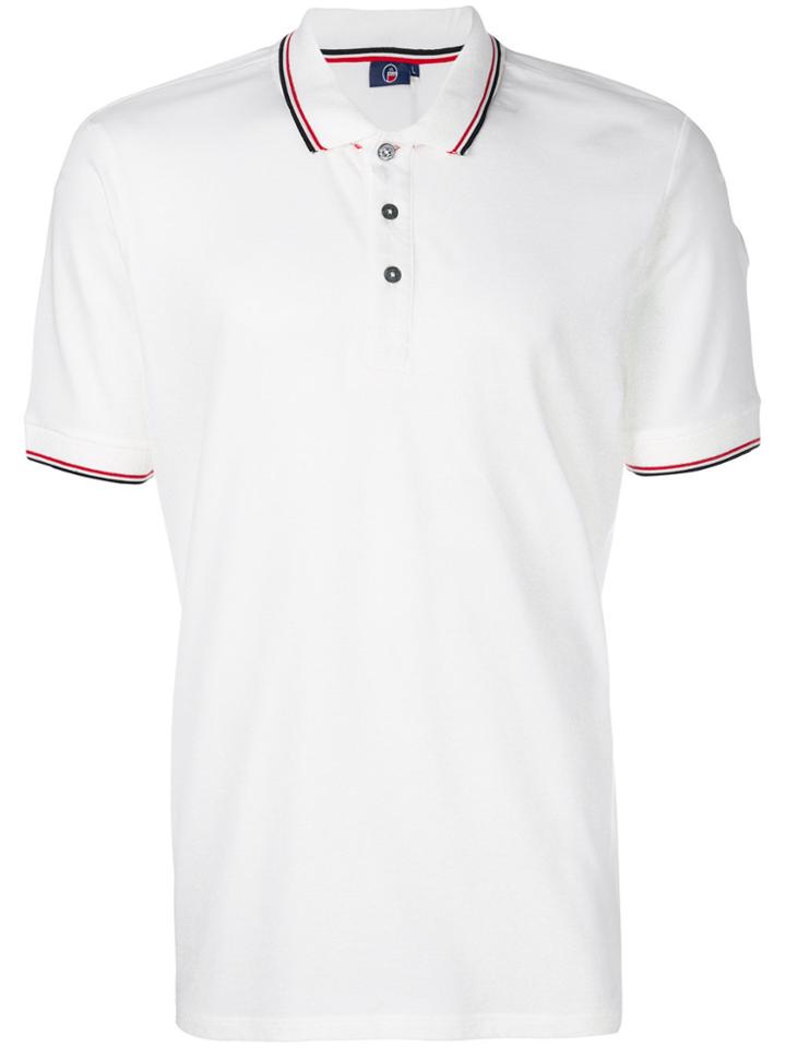 Fusalp Striped Rib Polo Shirt - White