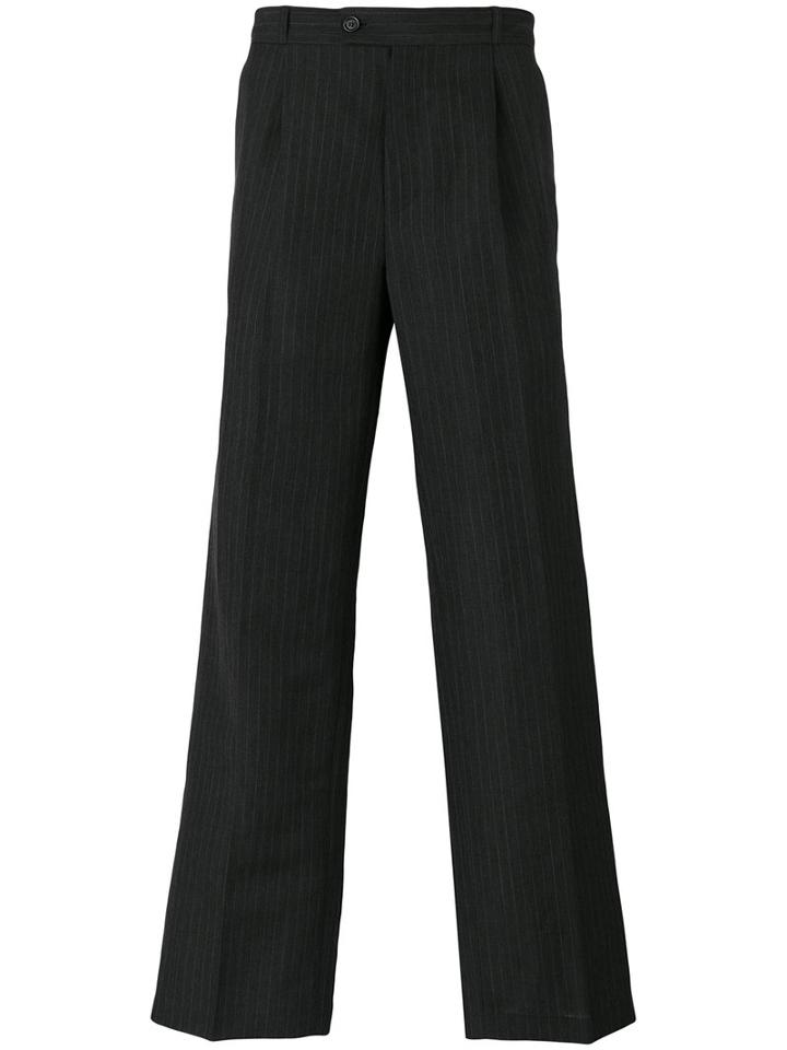 Gosha Rubchinskiy Pinstriped Trousers, Men's, Size: Large, Grey, Linen/flax/cupro/wool