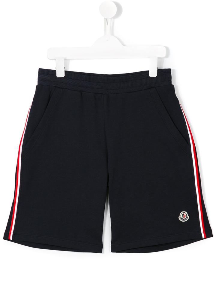 Moncler Kids Side Stripe Shorts, Boy's, Size: 14 Yrs, Blue