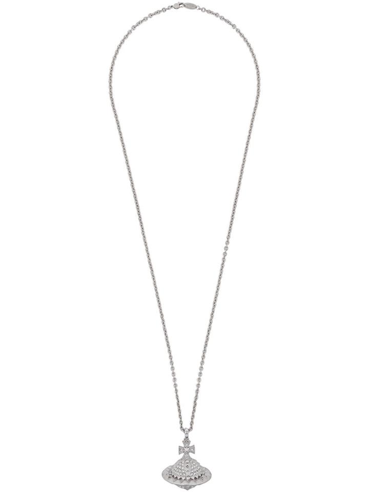 Vivienne Westwood Crystal Orb Pendant Necklace - Silver