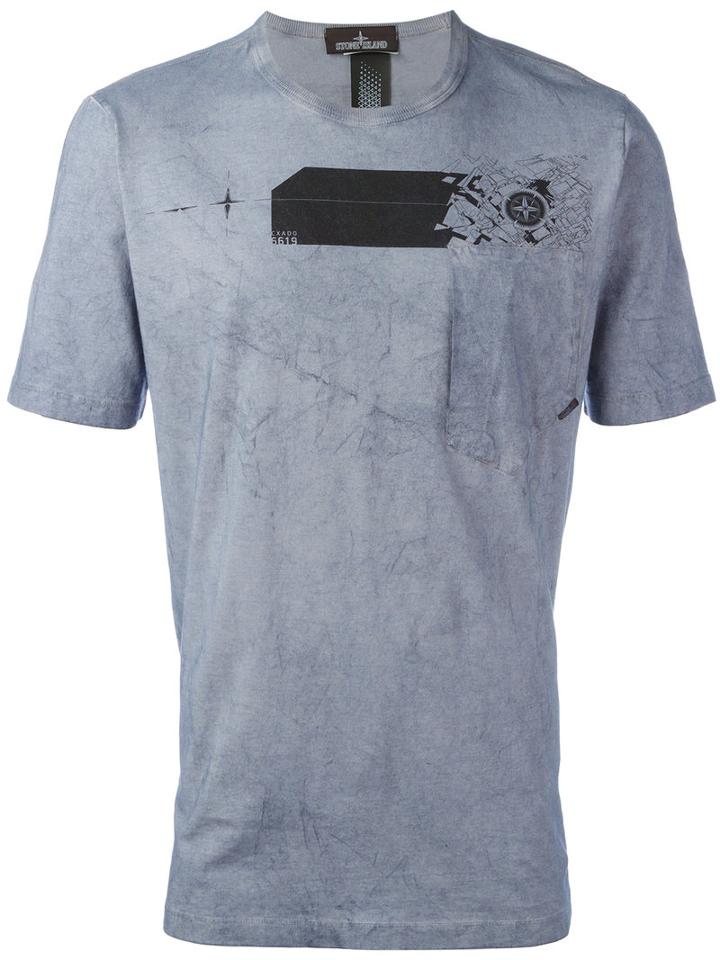 Stone Island Shadow Project Gear Print T-shirt, Men's, Size: Small, Grey, Cotton