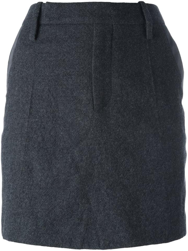 A.f.vandevorst Straight Short Skirt, Women's, Size: 40, Grey, Wool